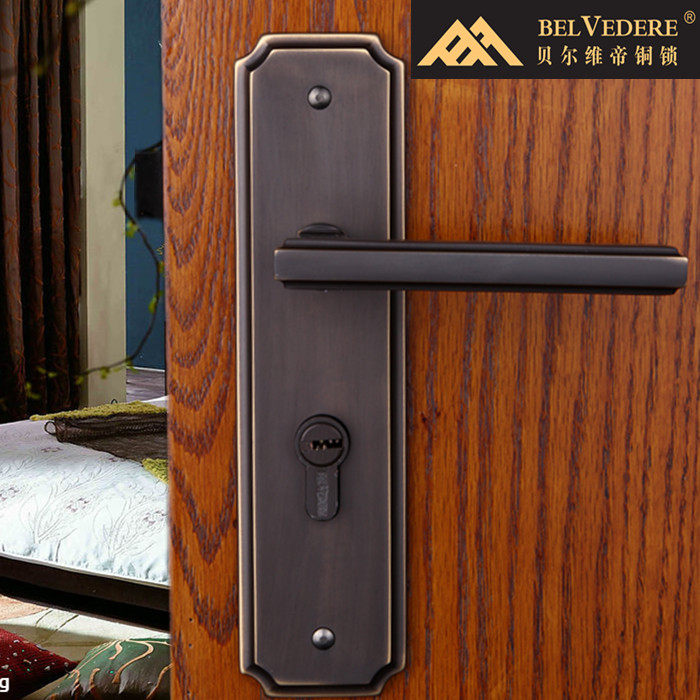 Twin Hills Quintals Bellevi Bronze Lock Pure Copper full Bronze Jane European and American Indoor Bedroom Bathroom room door Villa Door Lock