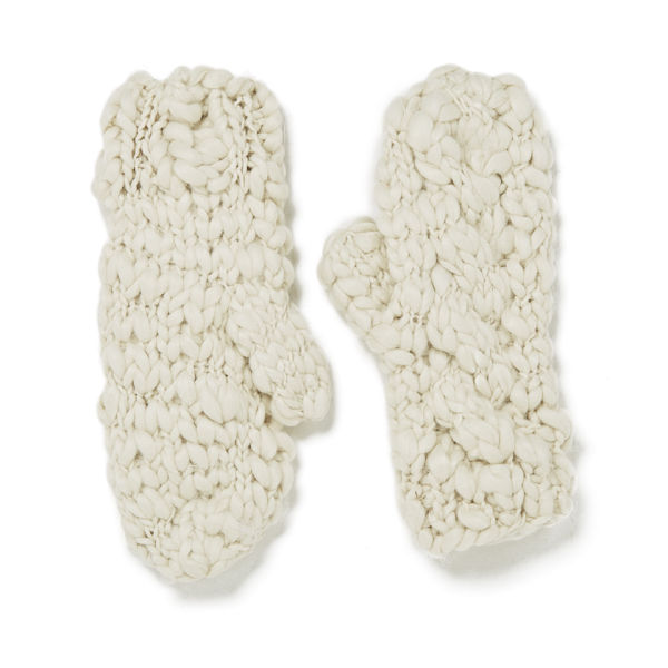 100% UK imports WOMENS BIG Knitted Lady Gloves Milk Oil Color Spot