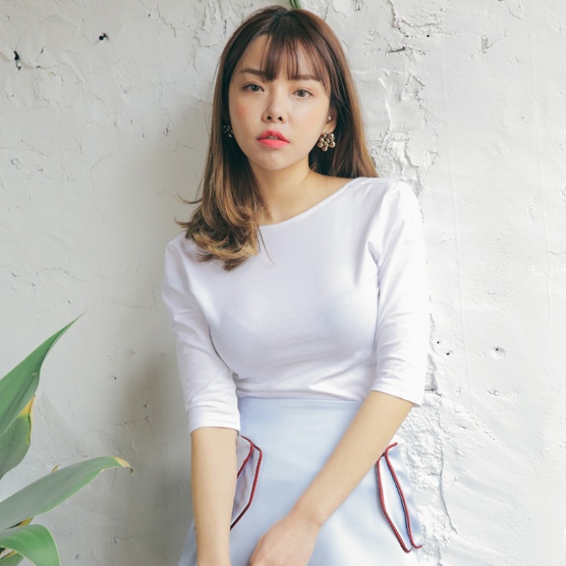 韩国stylenanda官方正品 性感露背修身T恤