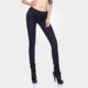 Cộng với quần jeans nhung nữ chic quần thẳng retro cao eo dày ấm XL màu xanh đậm quần mỏng mùa đông quần áo nữ giá rẻ Quần jean
