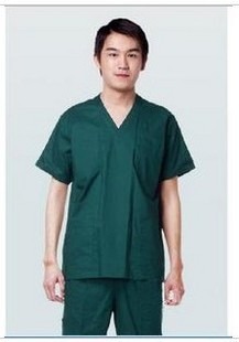 墨绿色手术衣  纯棉纱卡手术衣套装 手术服 洗手衣 刷手衣