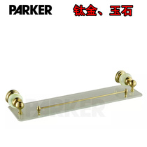 All-copper single-layer glass cosmetic rack golden European natural jade cosmetic rack marble golden storage rack