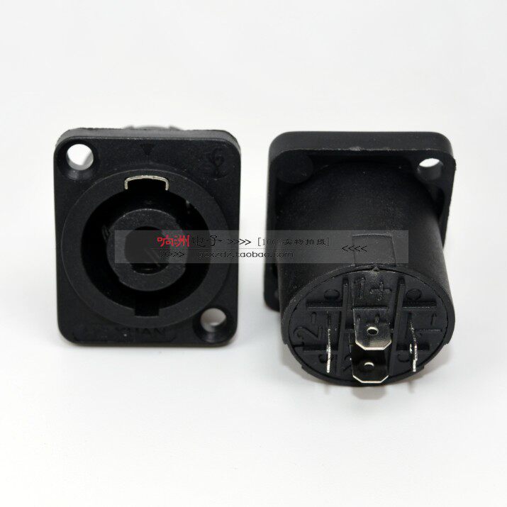 Sound Box 4 Core Professional Socket With Lock Sheet Four Core Small Square Base Professional 4 Core Square Seat Sound Socket Accessories