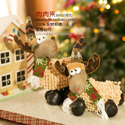 X - European and American popular Christmas Deer Doll Doll Doll for children's Christmas decoration arrangement