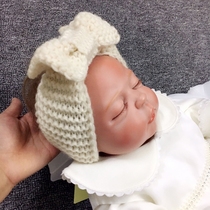 New handmade baby hair band wool bow hair accessories female baby Princess warm ear protection headdress red beige