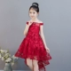 Cô dâu phong cách Trung Quốc cưới bé màu đỏ thời trang bé trai Váy trẻ em