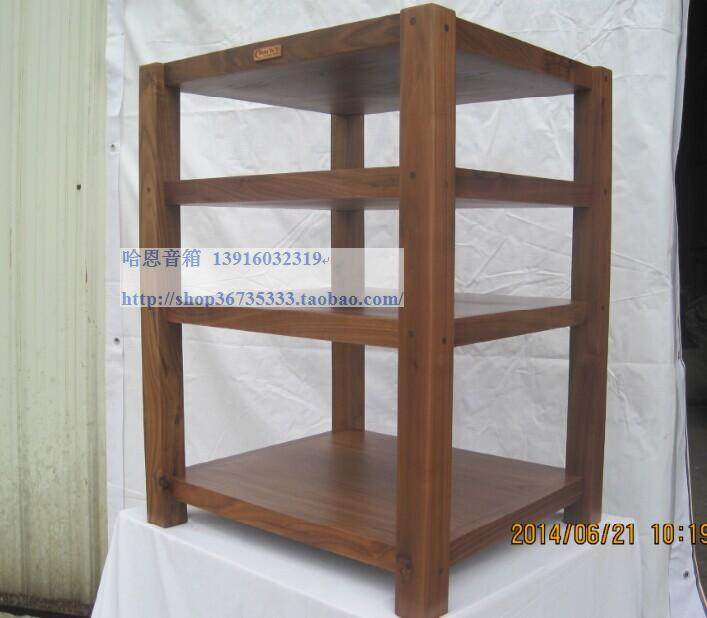Ultra-noble quality Reputable Sound Rack JD4 Solid Firm Single Four Black Walnut Wood Enclosure Equipment
