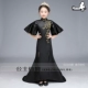 Trẻ em màu đen mới thêu Trung Quốc váy cô gái sườn xám váy cô gái trình diễn sân khấu T sân khấu catwalk quần áo