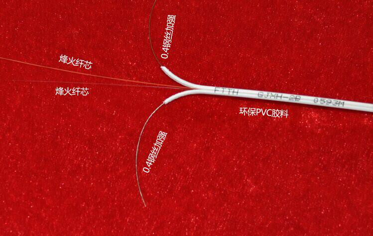 2-core 2 steel wire metal reinforcement FTTH optical fiber to the indoor telecom level indoor single-mode double-core leather wire optical cable-Taobao