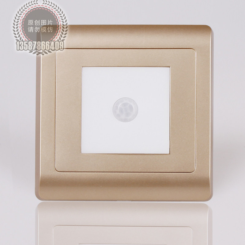 86 type LED foot lamp human body induction hotel embedded night light golden human body induction corner lamp