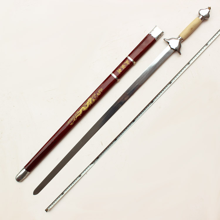 Iron handle Martial arts performance sword Tai Chi sword Dance sword Sound sword Soft sword training sword Children's sword without blade