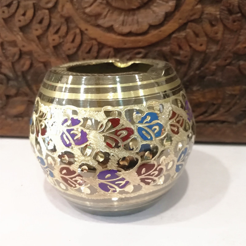 Pakistan Crafts Bronze Ware Smoke Cylinder Round Apple Tabletop Home Restaurant Pendulum imported Traditional craftsmanship-Taobao