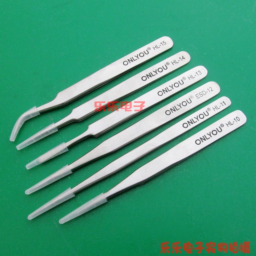 Anti-magnetic acid and hard bright white precision tweezers Electronic industry stainless steel tweezers TS10 -- TS15