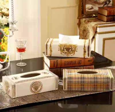 European style ceramic tissue box square sanitary paper box detachable Hotel KTV living room coffee table home decoration