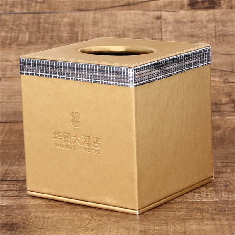High-grade leather creative household removable toilet paper box European square tissue box hotel guest room supplies set