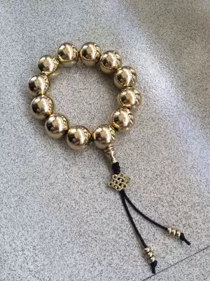25mm brass solid beads hand string super large brass beads heavy exercise self-defense device Buddha head tee