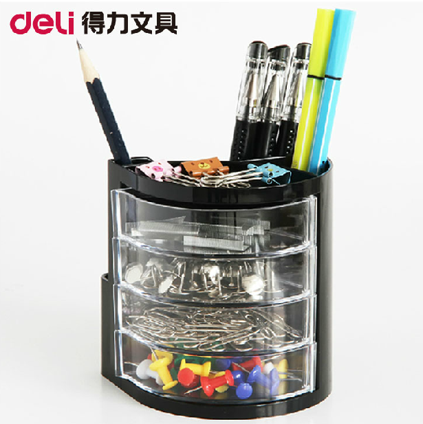 Powerful deli 9133 multi-function pen holder multi-function office pen holder pen holder to send a note paper