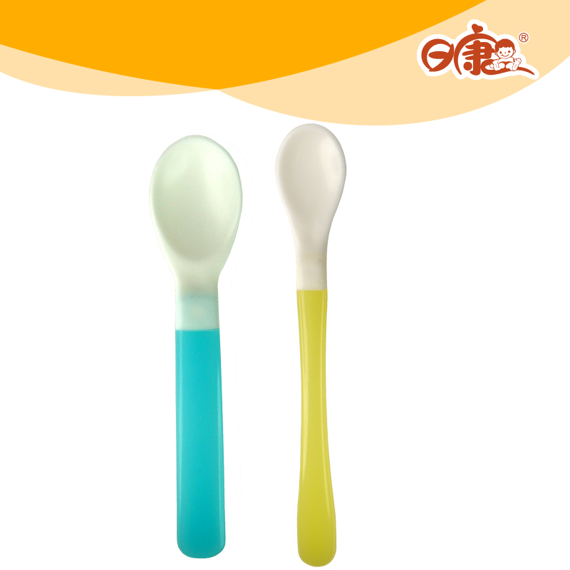 日康 软头安全汤匙勺子2只装 宝宝餐具 儿童用品RK-3704