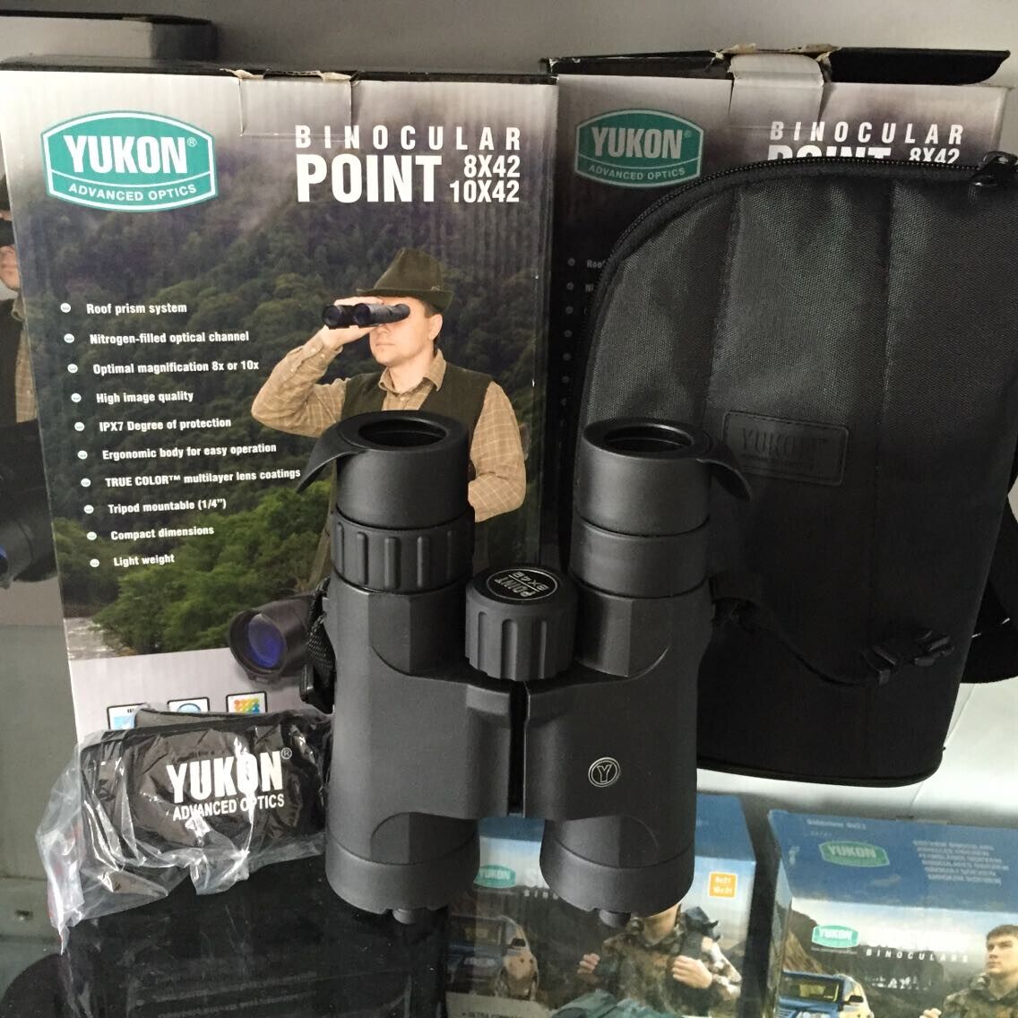 Yukon River New Handheld YUKON Highlights point8x42 Nitrogen-Filled Waterproof Binoculars