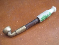 Fumée de fumée Boule de fumée Glazed Jade Agate Glazed Cigarette Holder History Memory Folk Customs Past Elderly Smoking Tools