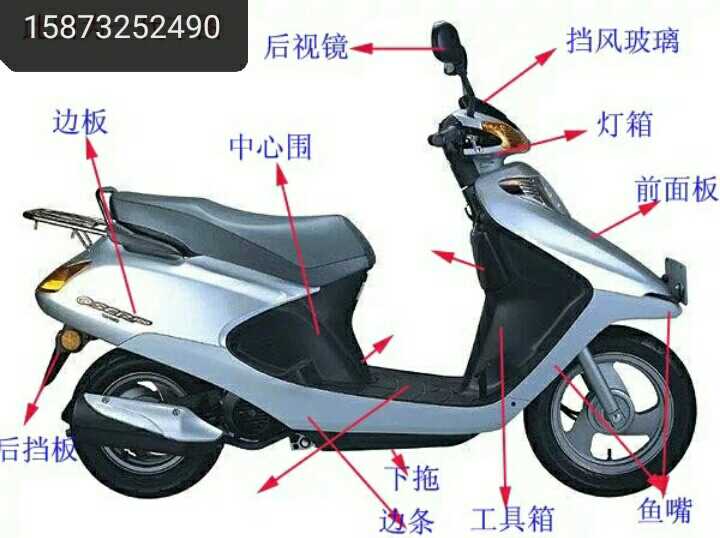 Applicable Flying Ken Scooter Small Princess FK125-2A 3G Panel Front Apron Strip Living-room Light Housing Meta