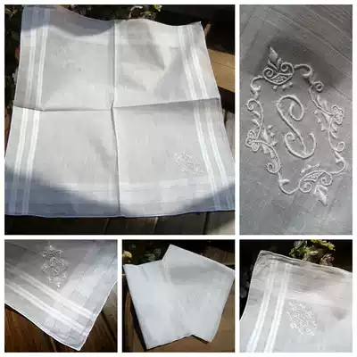Foreign trade pure cotton handkerchief hand embroidery retro cover towel court elegant 45CM value-added boutique
