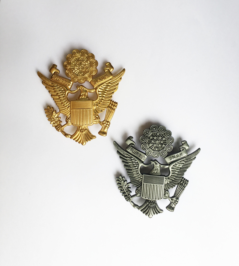 American World War II cap emblem American large cap emblem early pure copper cap emblem