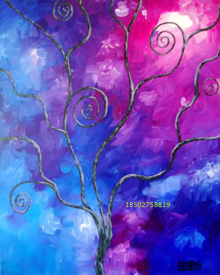 Customized European-style light-transmitting partition porch screen suspended ceiling 3D tempered art glass wire painting abstract oil painting modern