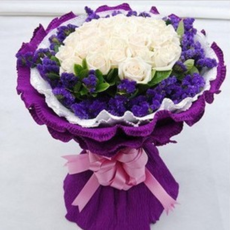 21朵白玫瑰花束鲜花速递福州鲜花店武夷山兴城恋人表白送花生日