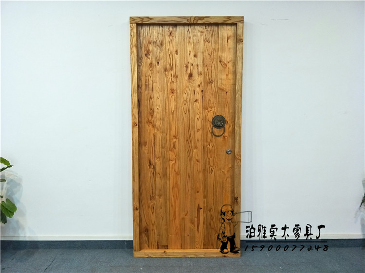 20 Vegetarian Log In outdoor retro style Furnishing Old-style Door Solid Wood Gate Old Elm Wood Chinese Villa Gate