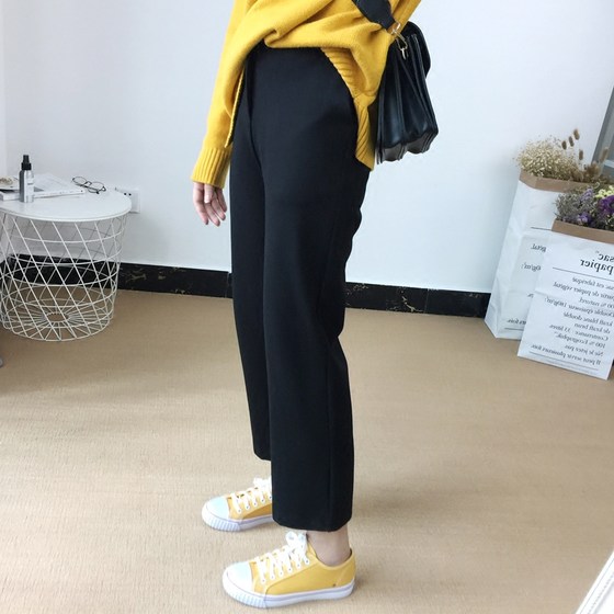 COCO slightly fat mm 2024 spring and autumn loose large size straight pants slimming wide-leg trousers high waist flesh-covering casual pants trend