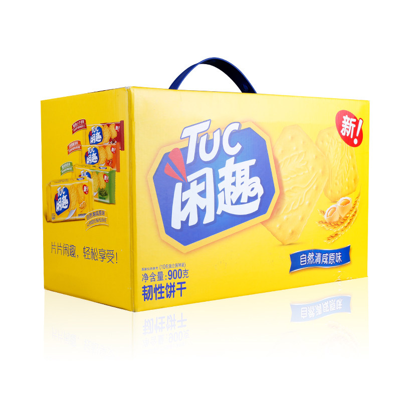 【天猫超市】亿滋 闲趣饼干经典原味900g 自然清咸 大包装