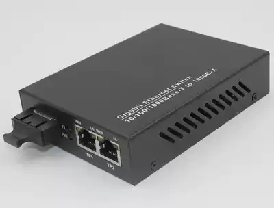 2-way Gigabit HD network optical transceiver two-port optical fiber transceiver 1 optical 2 electric switch single-mode 20KM