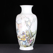 Academic ceramic vase Gaoss party picture Ming and Qing classical countertop vase ceramic ornaments TV cabinet model
