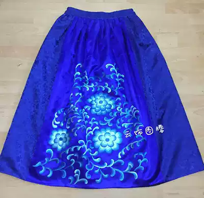 Cloud decoration totem original design women's long skirt ethnic style hand embroidery old embroidery women's large skirt half-length women's long skirt