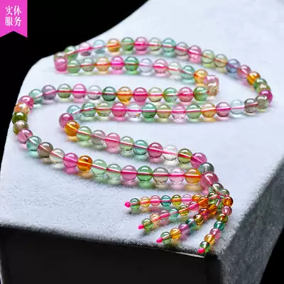 Weight 37 18 grams beads 6 2 mm natural tourmaline hand string transparent fresh color 04832