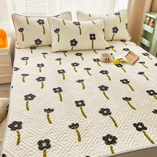 0J0 bed cover tatami cotton sheet three-piece set thickened bed cover pure cotton soft mattress four seasons