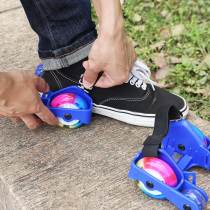 Wheel heelys shoes starry sky with four-wheel hot roller skates skates for children learning PU roller skating luminous auxiliary light wheel