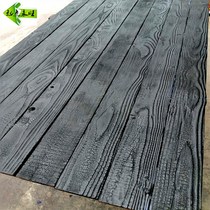Black wood fire board carbonized wood decorative board burnt fir board pattern board solid wood background wall hot crack board disaster wood