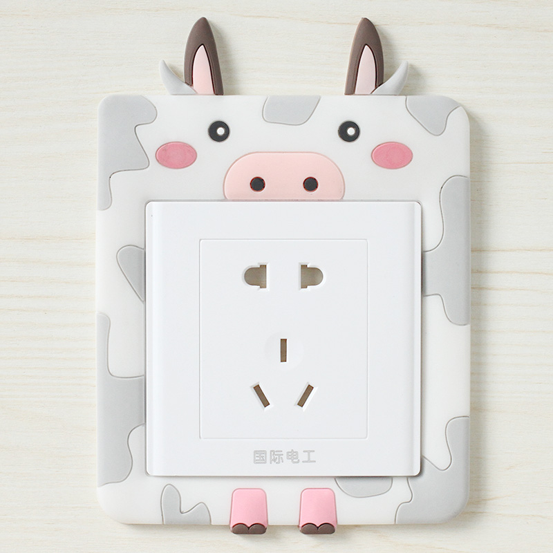 Creative switch sticking to wall with protective sleeve 3d Cubist living room Bedroom KK is decorated with modern minimalist socket switch-Taobao