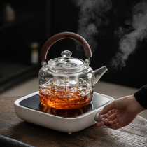 Dual-purpose new tea utensil steaming feather glass lifting kettle thickened high temperature resistant separated steaming tea kettle electric ceramic stove home cooking set