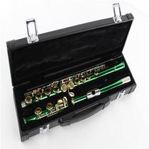 Blown musical instrument Colour long flute 16 holes green hole CA tuning flute home factory B tail E key closed with gold Jian flute