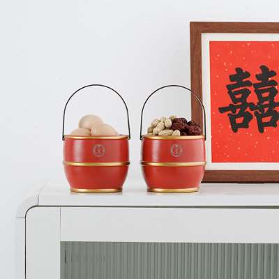 Henglei Newcomer Married Children And Grandchildren Barrel Chinese Wedding Supplies Wedding house Ceramic children and grandchildren Baobucket Lady accompanied by red Joy Barrel-Taobao