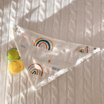 Baby bamboo cotton gauze bib saliva napkin for male baby absorbs water and spits milk I newborn bib female bib summer thin style