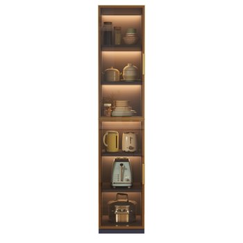Kitchen clip storage cabinet kitchen storage cabinet kitchen side cabinet against wall floor-to-ceiling aluminum alloy door storage side cabinet