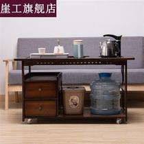 Moving tea table home tea Q cabinet sand moving side table tea table short wheeled tea cart Kung Fu tea