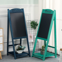 Wooden blackboard flower stand LED light-emitting bracket shop creative billboard floor-standing small blackboard shop with fluorescent
