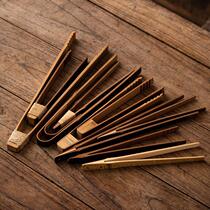 Chinese style bamboo handmade tea clip tea cup tea leaf bamboo clip bread clip retro carbon clip Q Kung Fu anti-scalding tea cup