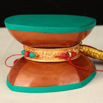 Sufa imported from Nepal pure copper carved gold drum ring plus sheepskin sandalwood exquisite tambourine Tibetan drum instrument