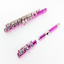 Wind instrument color flute 16 hole closed hole C key flute manufacturer B tail E key peach Z red nickel key flute